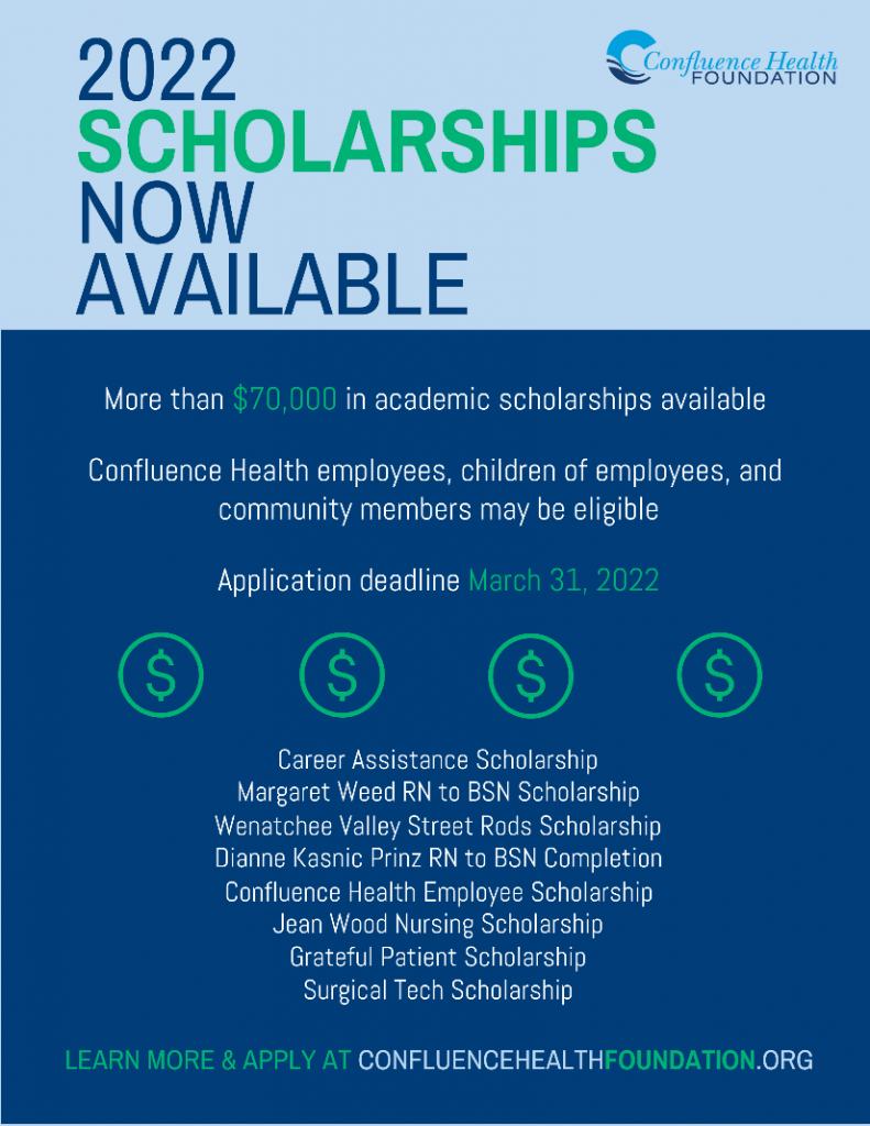 Scholarship Applications Now Available – Confluence Health Foundation