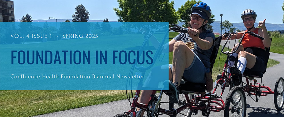 spring newsletter header with adaptive cyclists